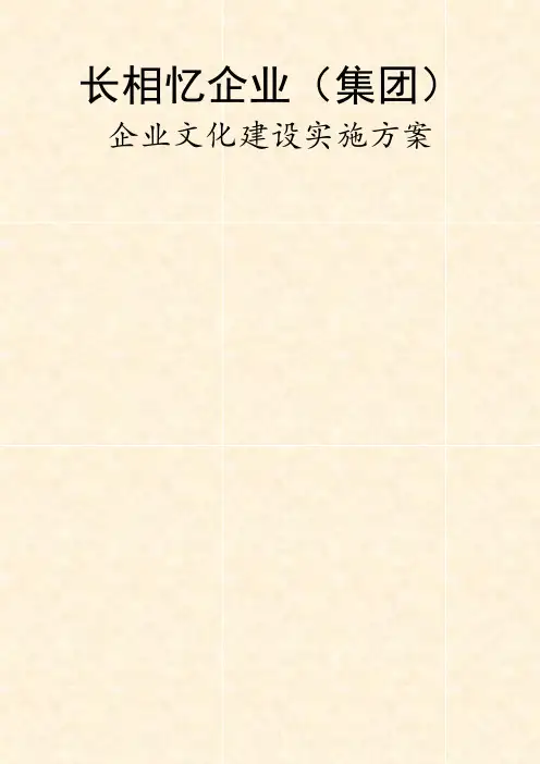 企业文化建设实施方案【全面、可行、专业】