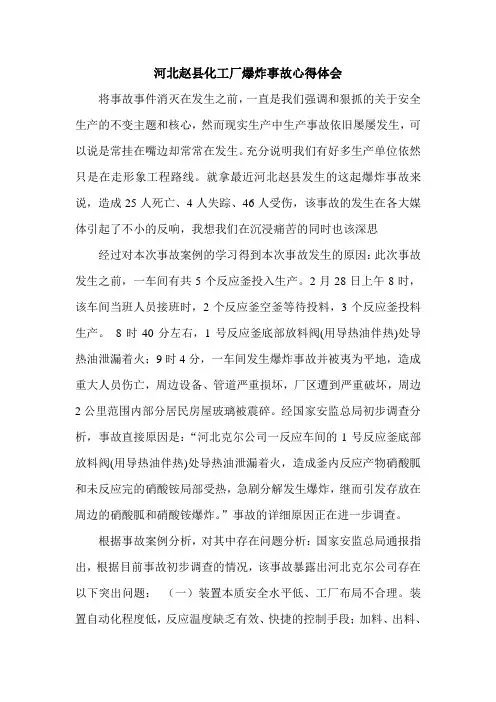 赵县爆炸事故心得体会000