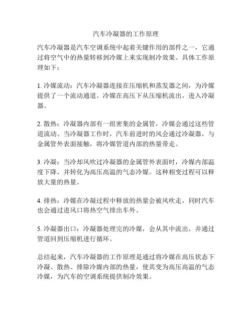 汽车冷凝器的工作原理