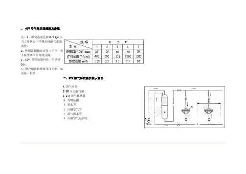 GTV溶气释放器规格及参数