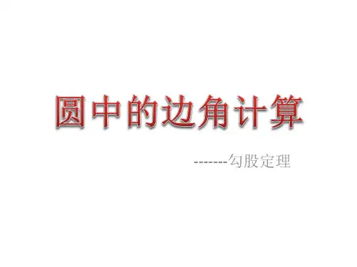 圆中的边角计算---勾股定理