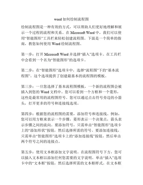 word如何绘制流程图