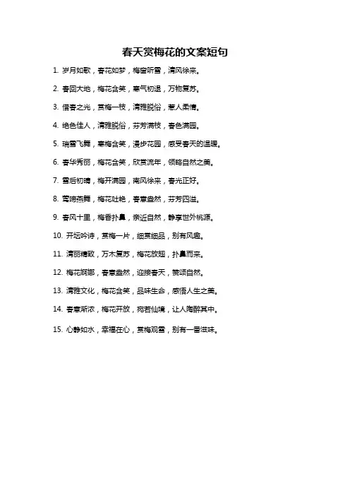 春天赏梅花的文案短句