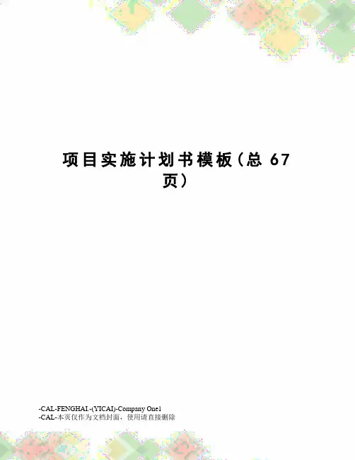 项目实施计划书模板