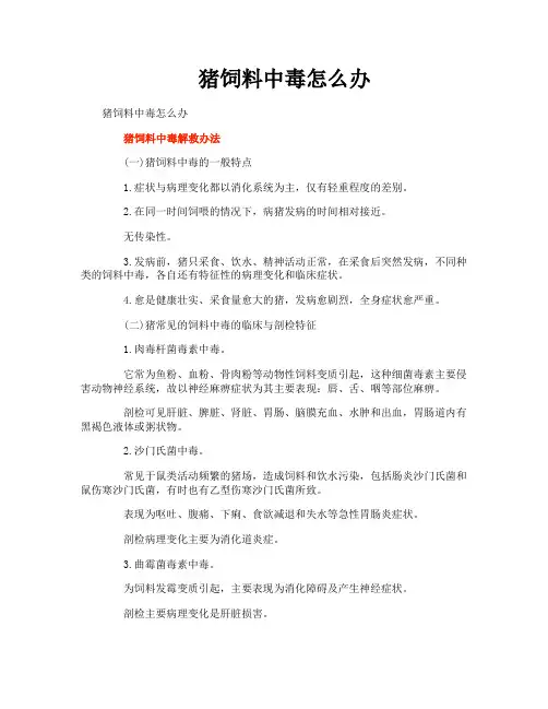 猪饲料中毒怎么办