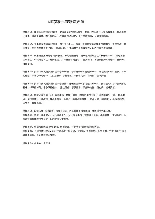 训练球性与球感方法