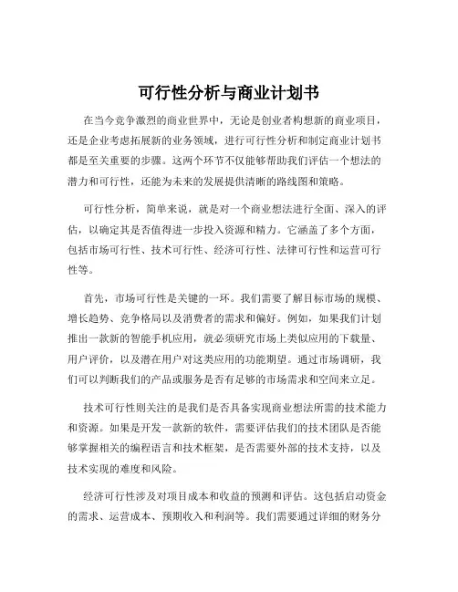可行性分析与商业计划书