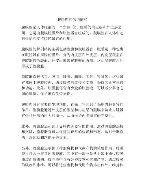 腹膜腔的名词解释