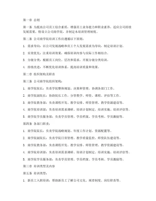 公司商学院培训管理制度