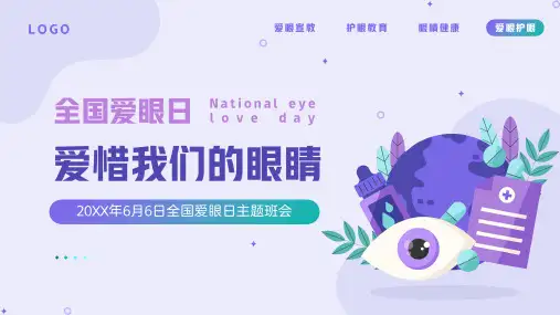 全国爱眼日保护眼睛预防近视主题班会PPT课件