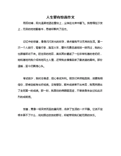 人生要有惊喜作文