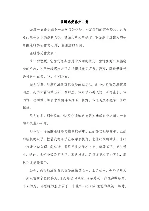 温暖感受作文6篇