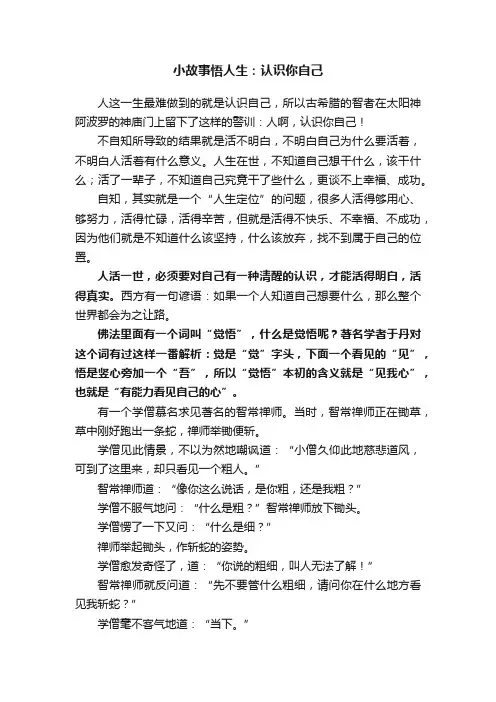 小故事悟人生：认识你自己