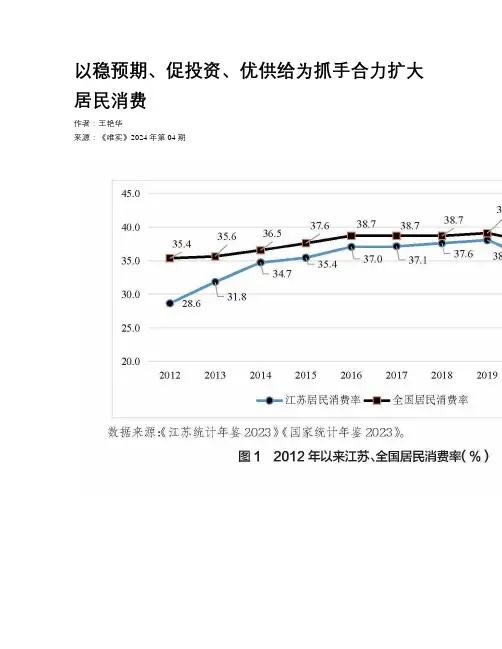 以稳预期、促投资、优供给为抓手合力扩大居民消费