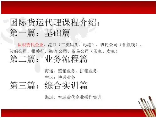 任务一：货代企业介绍ppt课件
