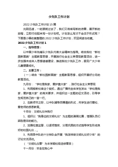少先队工作计划