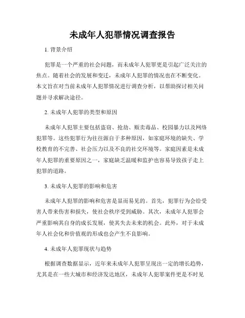 未成年人犯罪情况调查报告