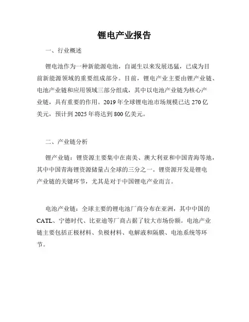 锂电产业报告