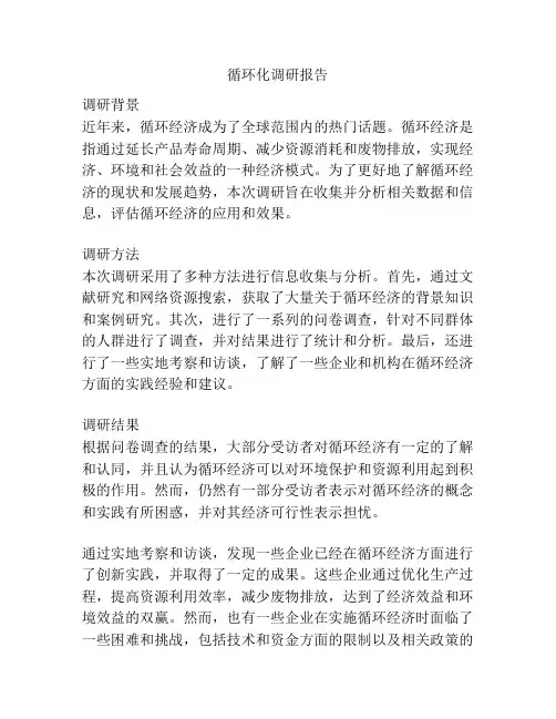 循环化调研报告