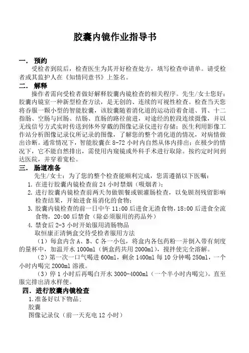 胶囊内镜作业指导书