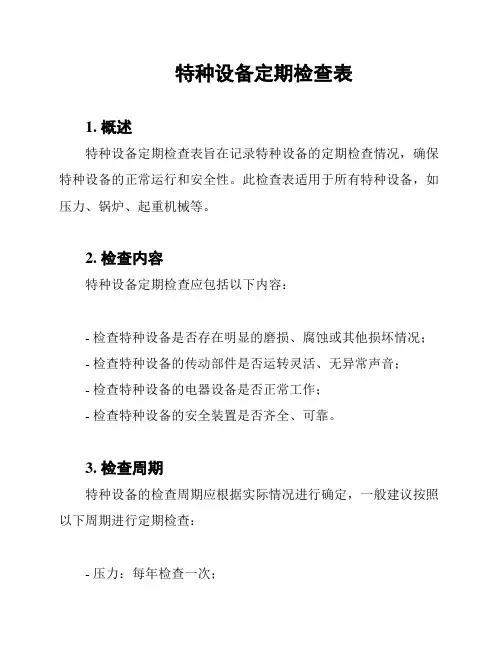 特种设备定期检查表