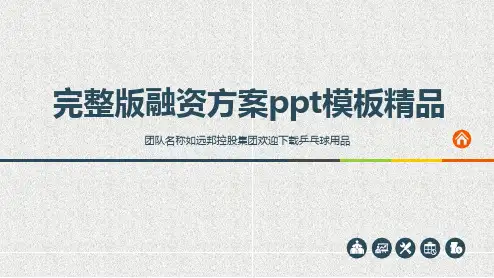 完整版融资方案ppt模板精品