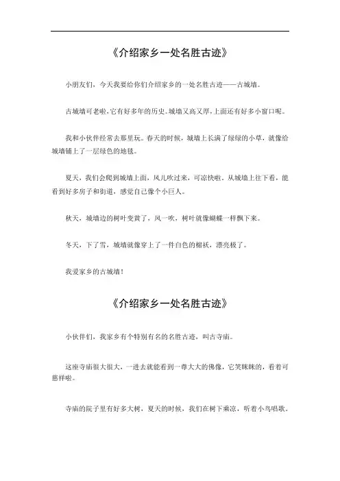 介绍家乡一处名胜古迹作文