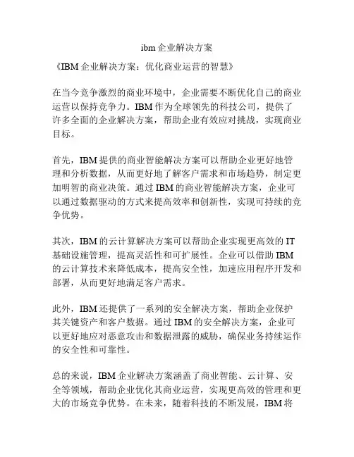 ibm企业解决方案