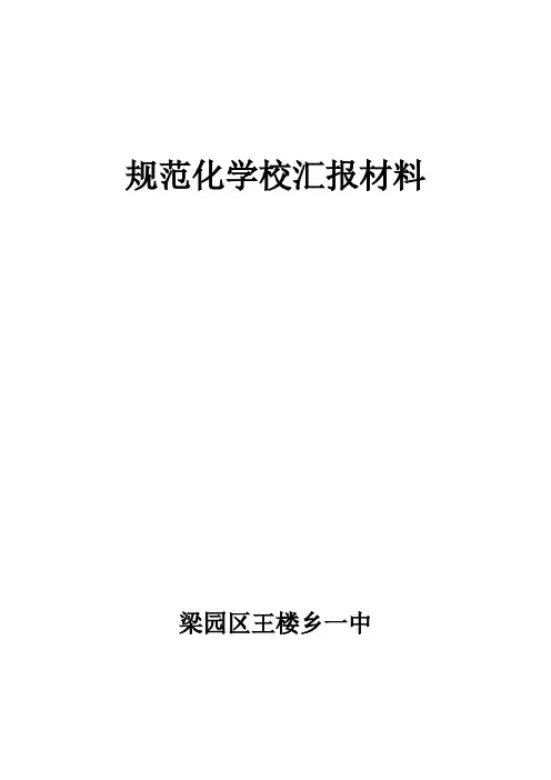 09-10规范化学校汇报材料