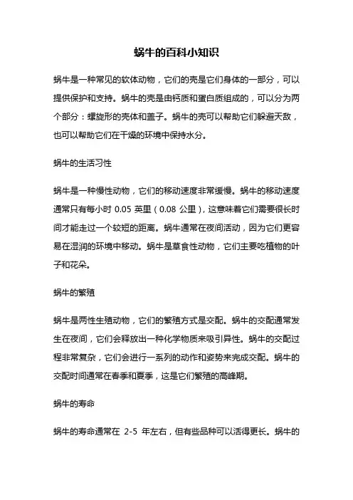 蜗牛的百科小知识