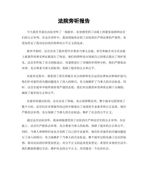 法院旁听报告