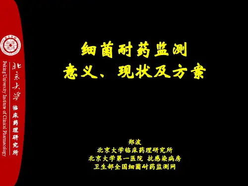 细菌耐药监测意义、现状及方案-北京大学临床药理研究所66页PPT