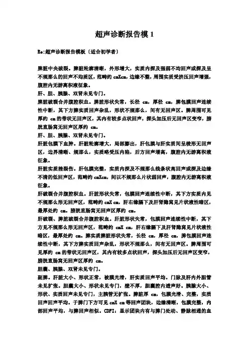 超声诊断报告模1