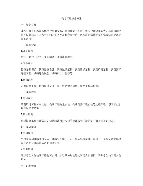 铁道工程培养方案