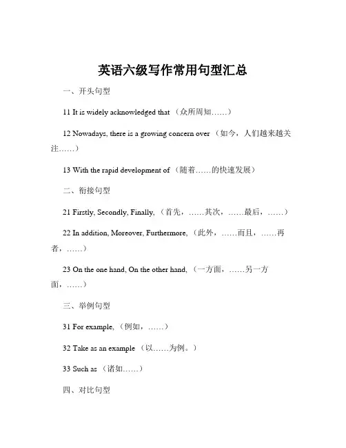 英语六级写作常用句型汇总