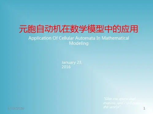 元胞自动机在数学模型中的应用PPT课件