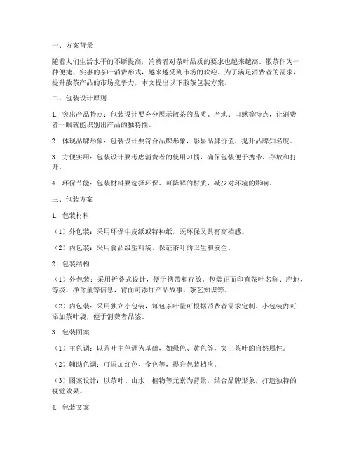 销售散茶包装方案