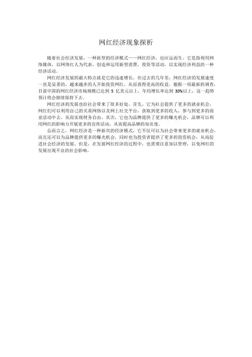 网红经济现象探析