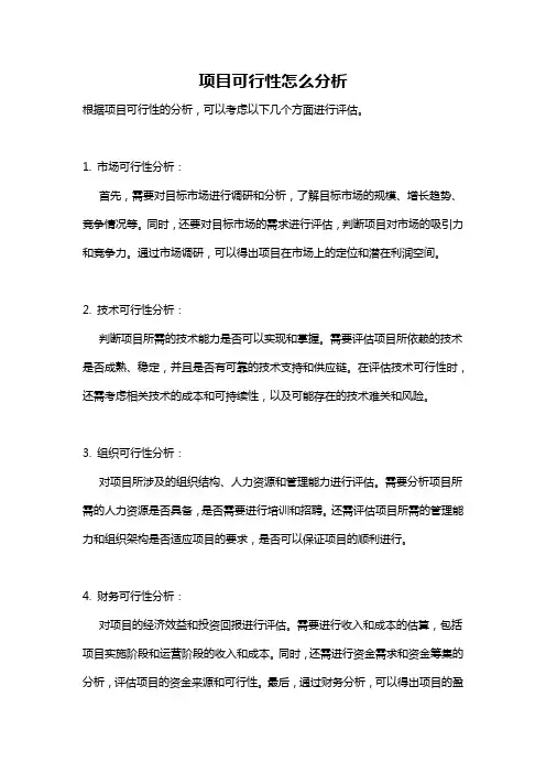 项目可行性怎么分析