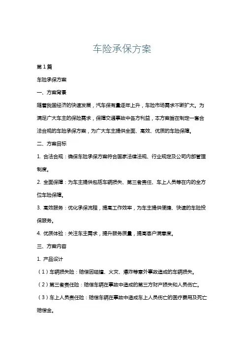 车险承保方案