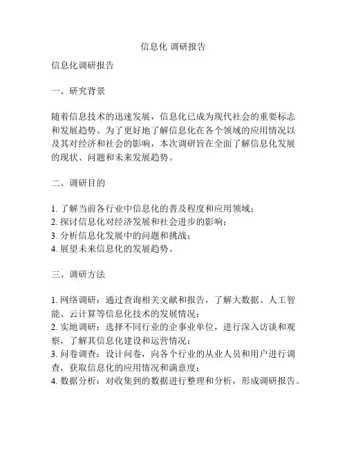 信息化 调研报告