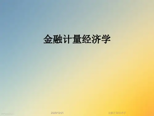 金融计量经济学