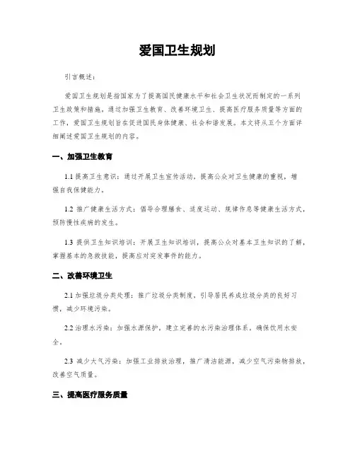 爱国卫生规划