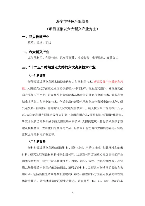 海宁市特色产业简介