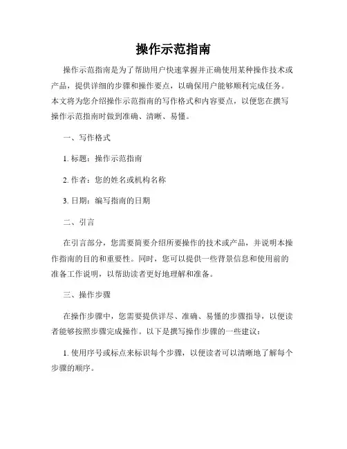 操作示范指南