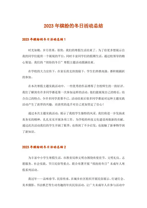 2023年缤纷的冬日活动总结_1