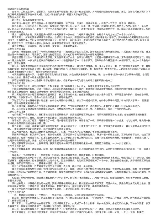 精选豆芽生长作文6篇
