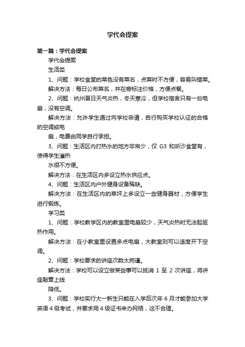 学代会提案
