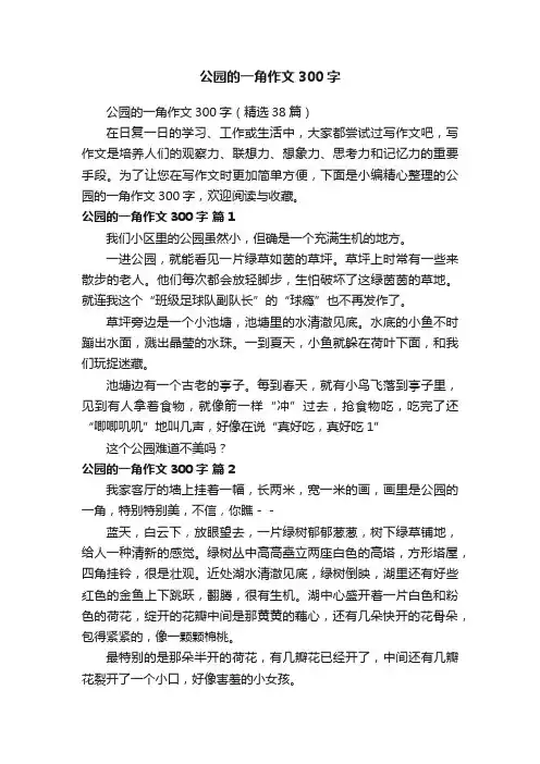 公园的一角作文300字（精选38篇）