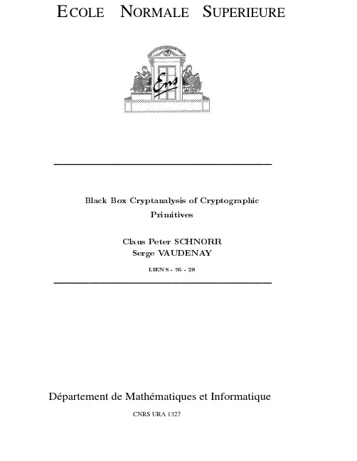 Cryptographic Primitives
